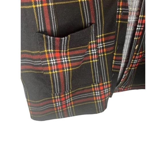 Agnes & Dora Button Front Cardigan Black Red Plaid Size Medium Pockets Christmas - Picture 3 of 6